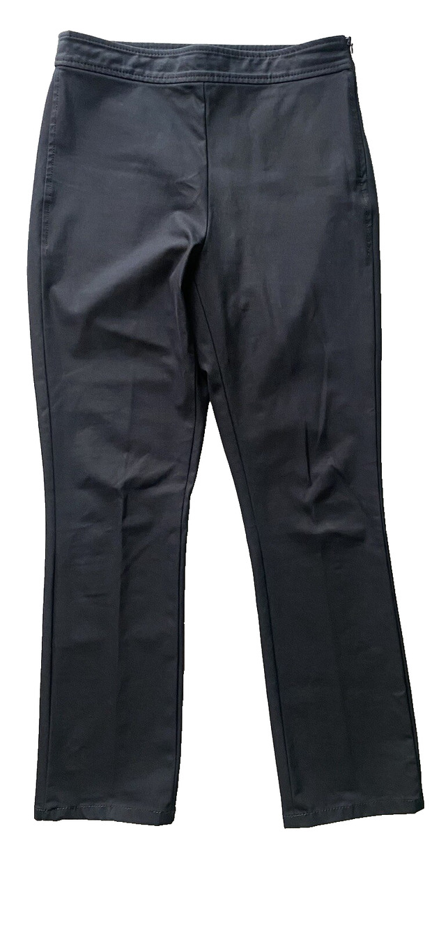 Theory Pants Womens 6 Bimsa Black Highrise Ankle Straight Office Career Slacks